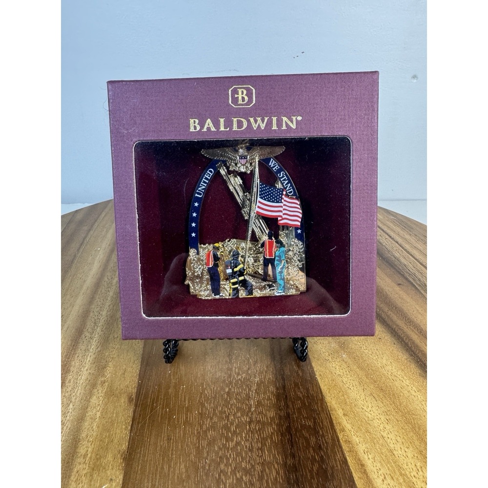 Baldwin Brass Christmas Ornament United We Stand Heroes Of Remembrance 2001